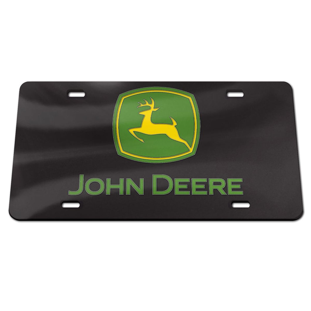 John Deere License Plate | Black Trademark Logo