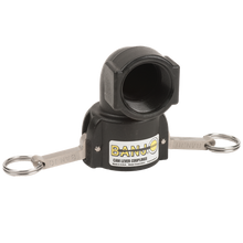 Banjo 150D90: 1 1/2" 90Â° Female Coupler X 1 1/2" Female Thread Poly Cam Lever Coupling