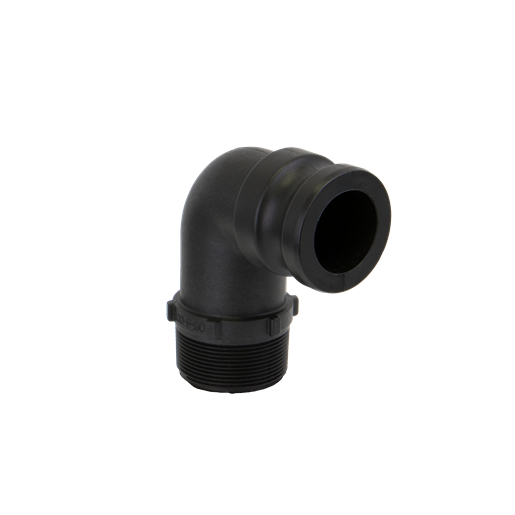 Banjo 200F90: 2" 90° Male Adapter X 2" Male Thread Poly Cam Lever Coupling