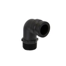 Banjo 200F90: 2" 90Â° Male Adapter X 2" Male Thread Poly Cam Lever Coupling